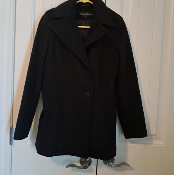 Ladies KENNETH COLE wool single breasted jacket peacoat navy blue coastal size 6 - Picture 11 of 12